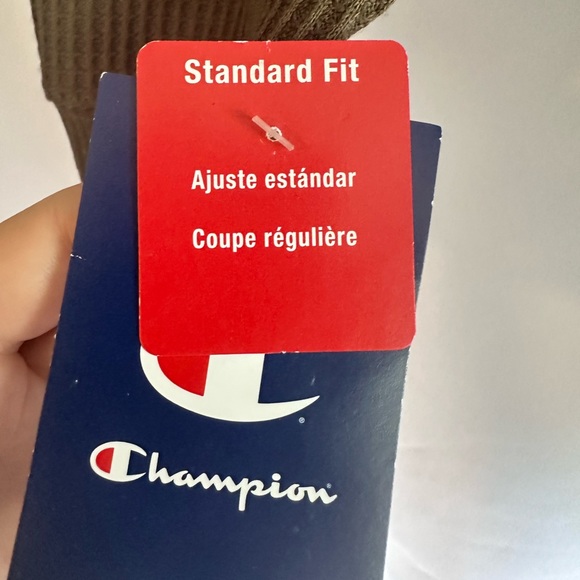 CHAMPION Cargo Olive Brushed Waffle Hoodie - Picture 8 of 8